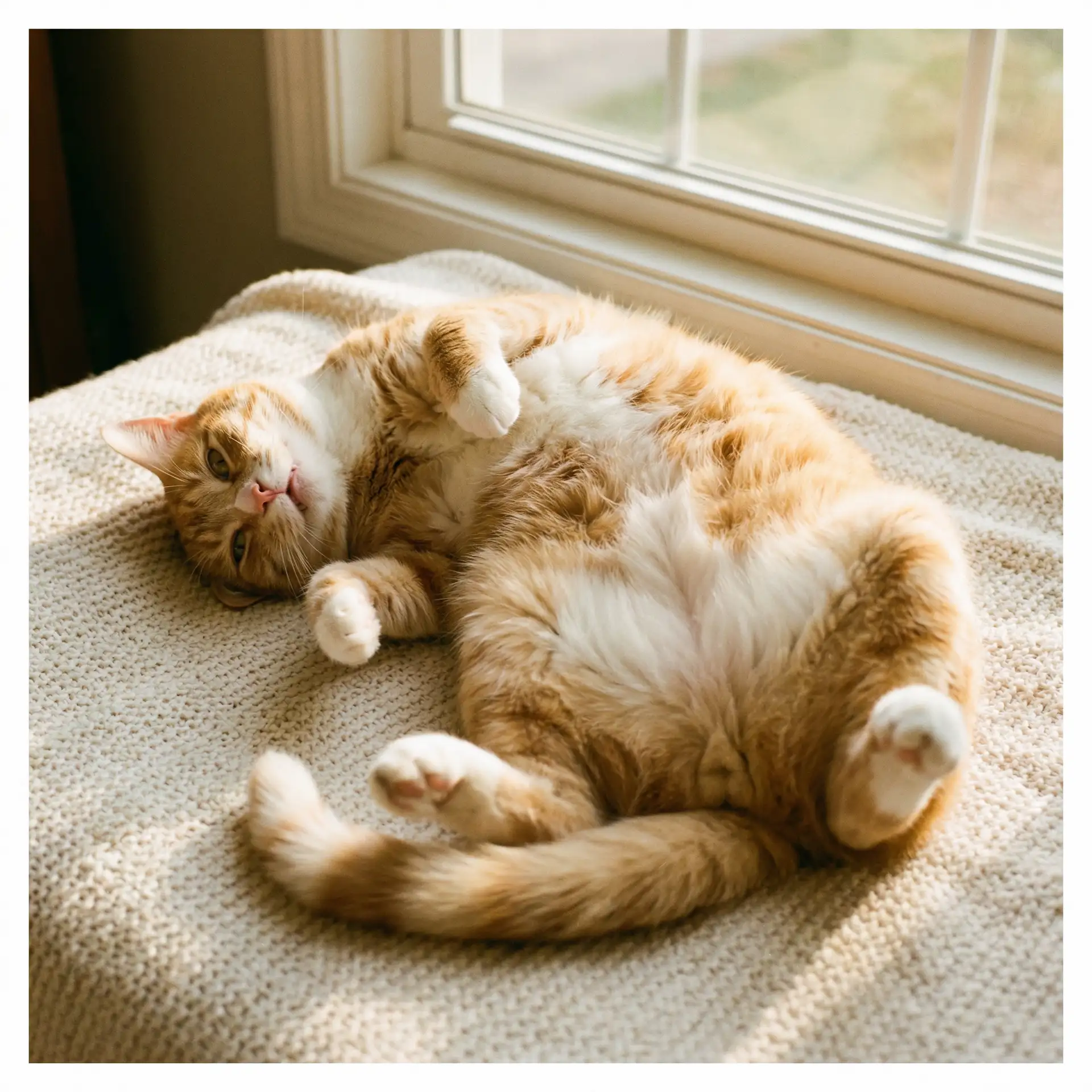 猫咪仰躺露出肚皮 - 《手机的秘密》《七夕》